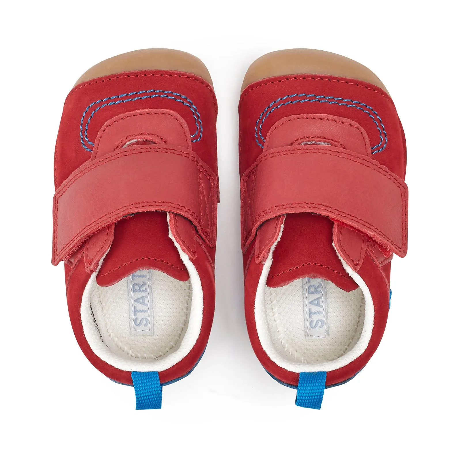 Shuffle Red Nubuk Leather Riptape Pre-walker Shoe