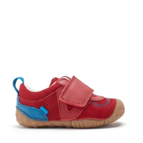 Shuffle Red Nubuk Leather Riptape Pre-walker Shoe