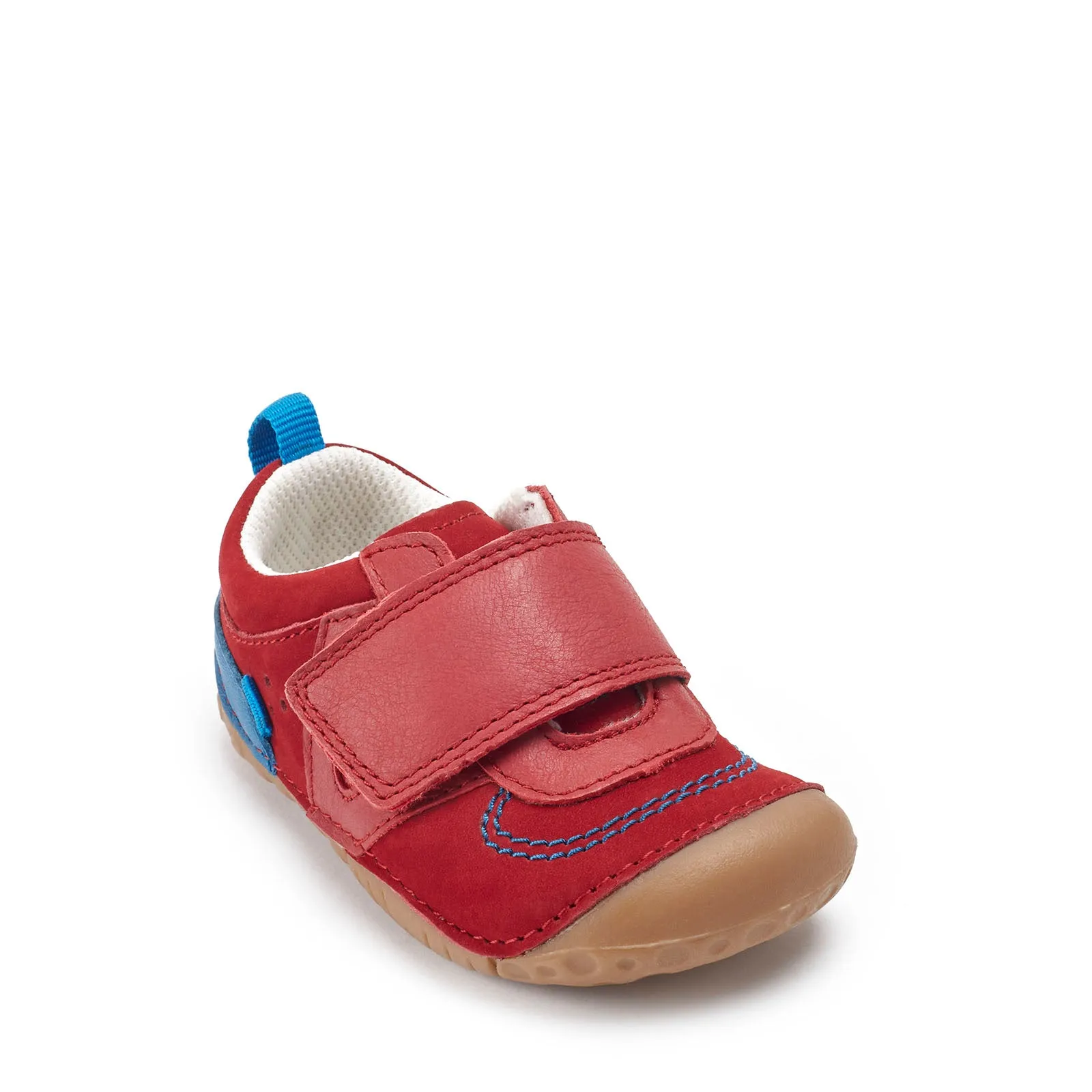Shuffle Red Nubuk Leather Riptape Pre-walker Shoe