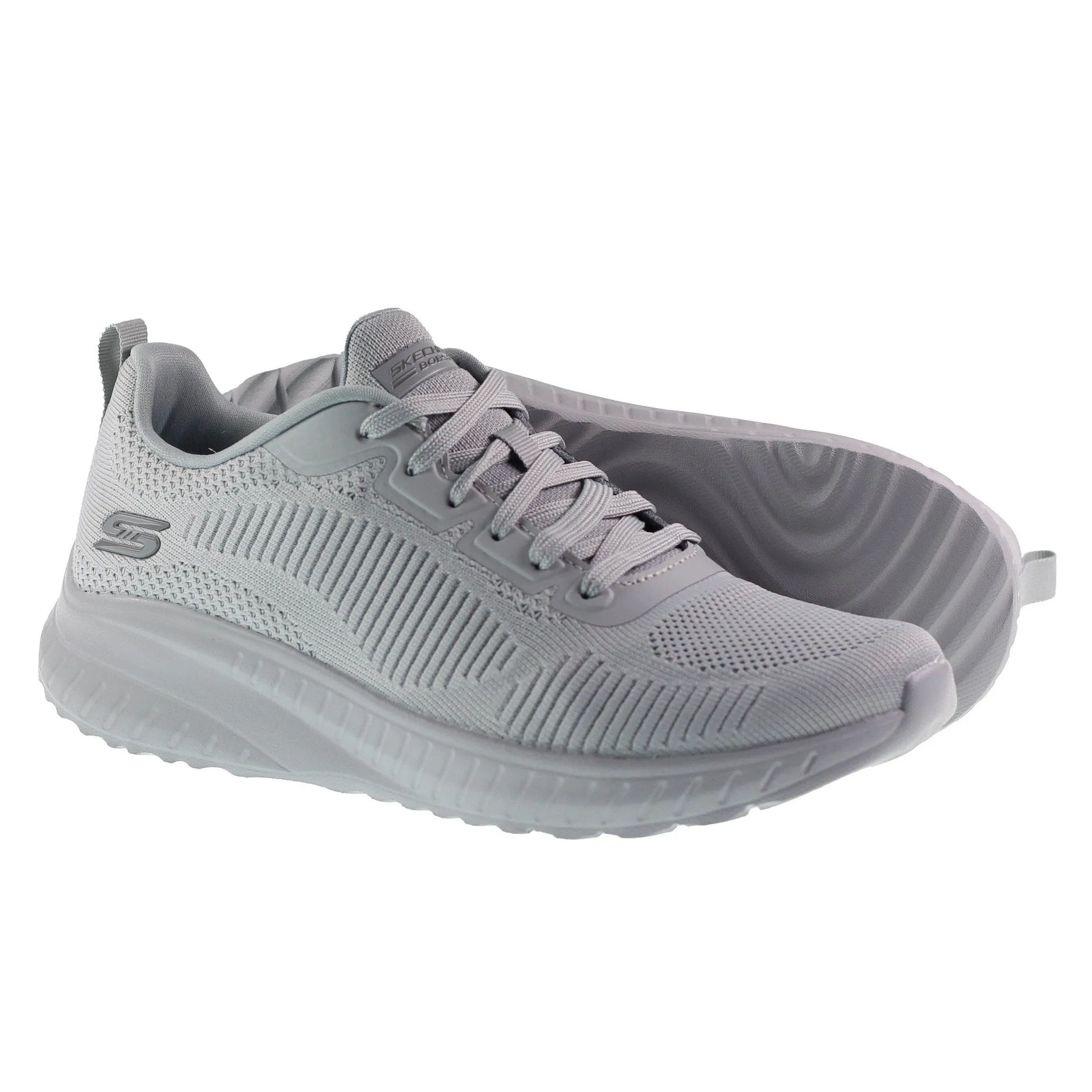 Skechers Trainers Womens Bobs Sports Squad Chaos Face Off Light Grey