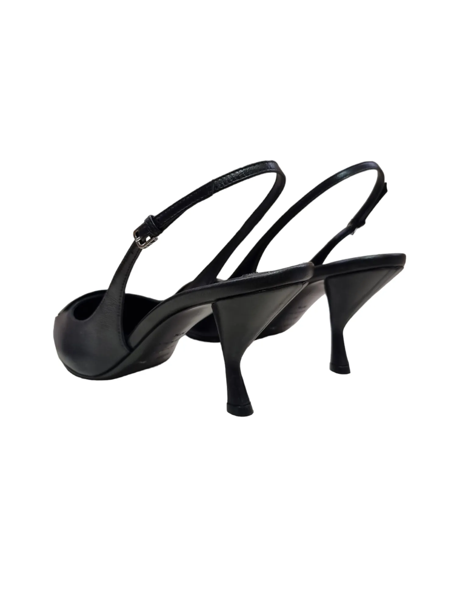 Sr Miroir Black Slinkback Sandals