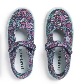 Start rite Busy Lizzy navy floral canvas