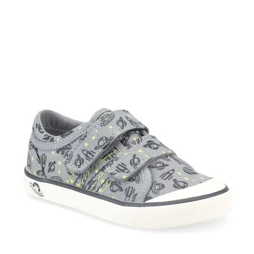 Startrite Cosmic Grey Space Canvas Shoe 6178