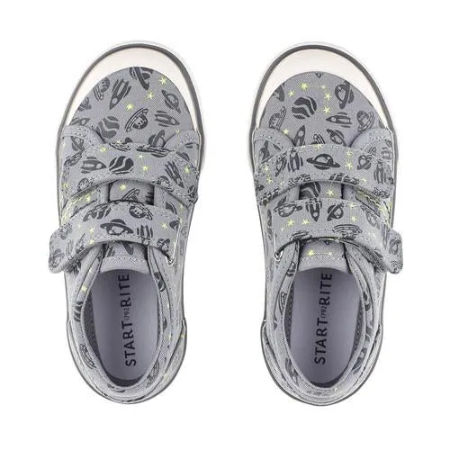 Startrite Cosmic Grey Space Canvas Shoe 6178