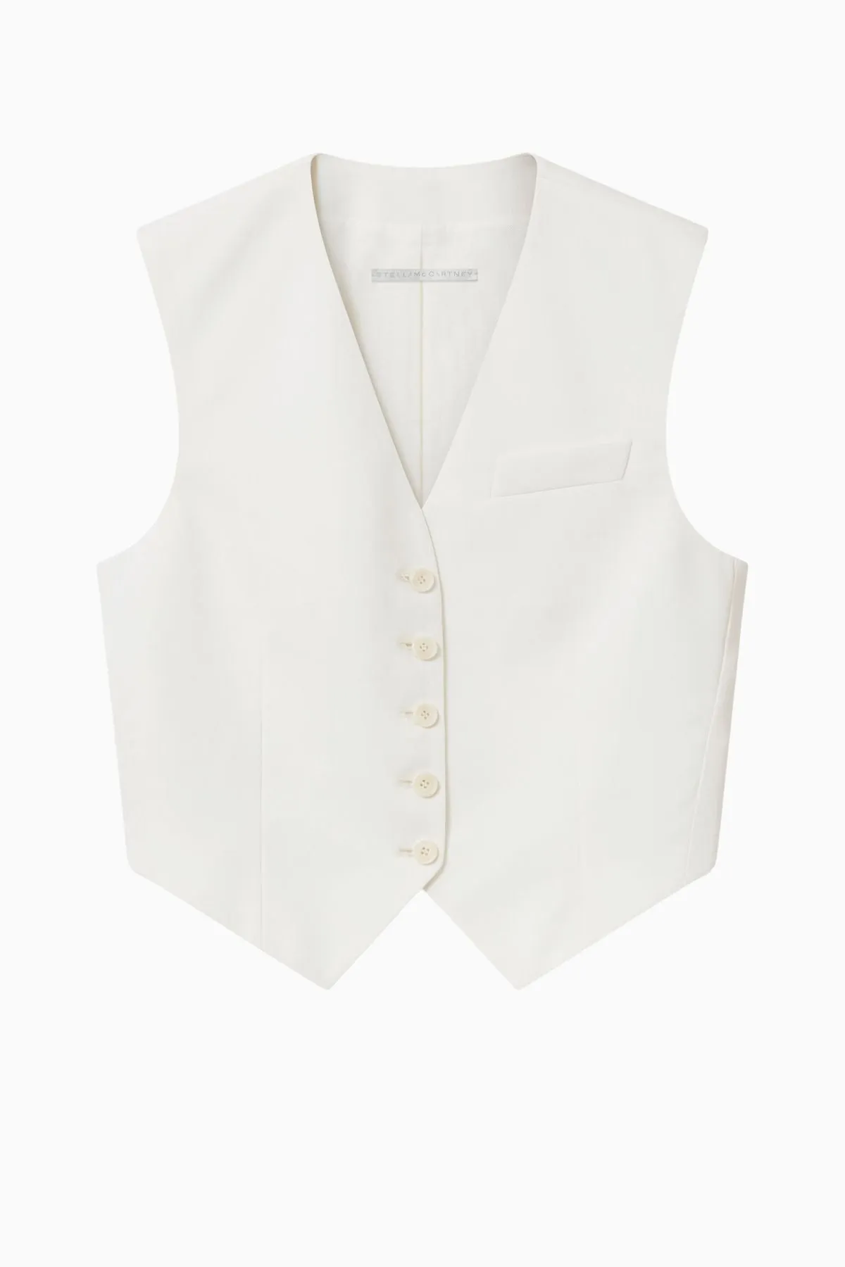 Stella McCartney Cropped Tailored Wool Vest - Cream