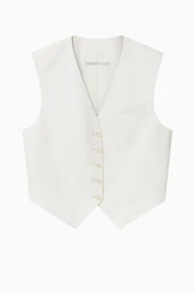 Stella McCartney Cropped Tailored Wool Vest - Cream