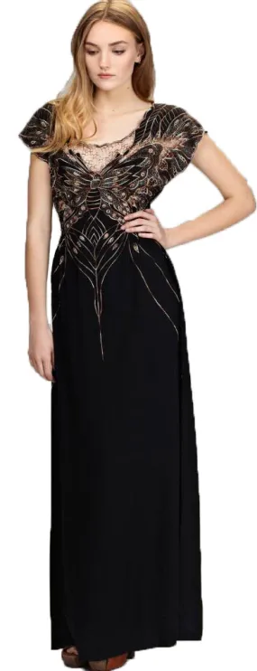Sugarhill Boutique Butterfly Maxi Dress Black XS / UK 8