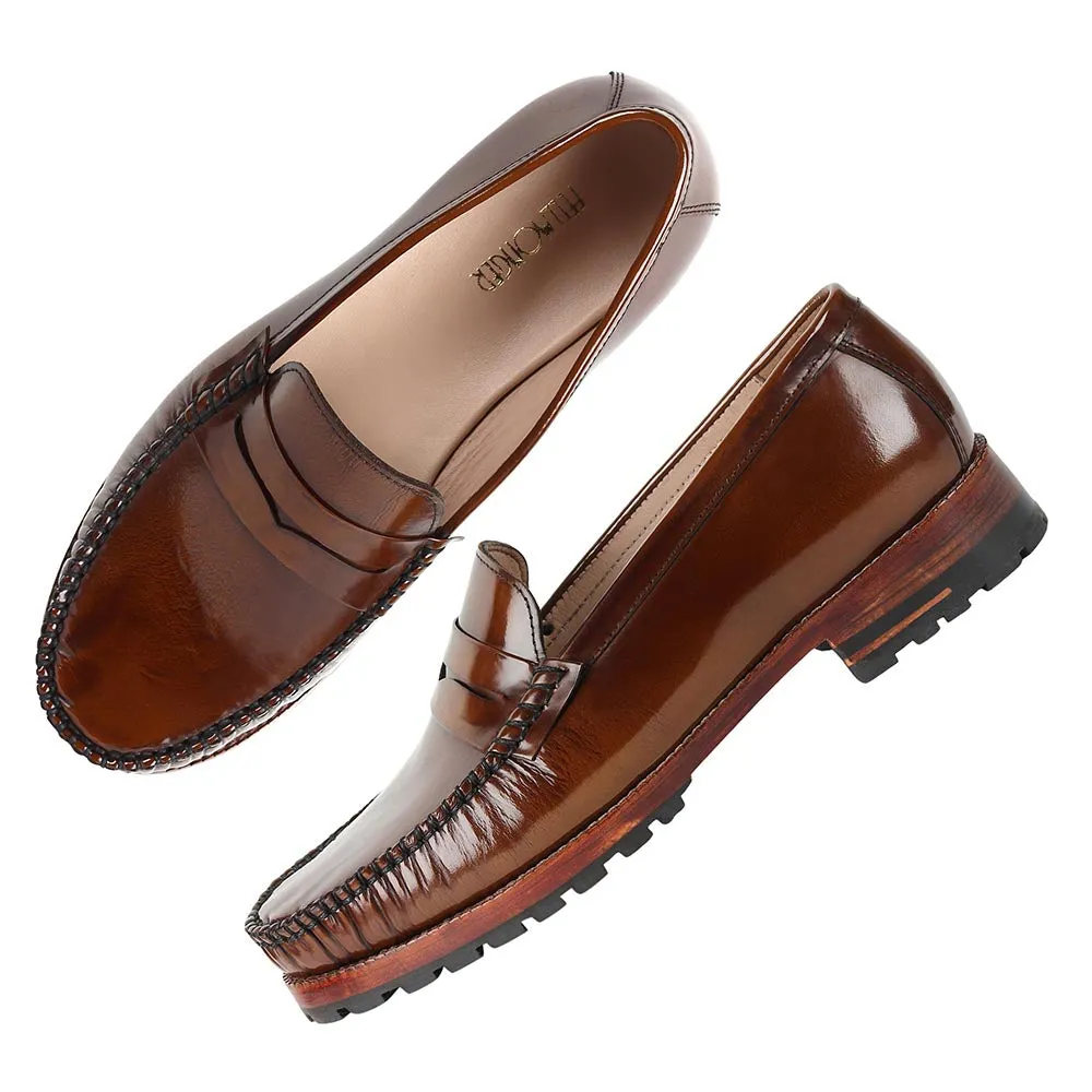 Tan Brushed Glossy classic Moccasins
