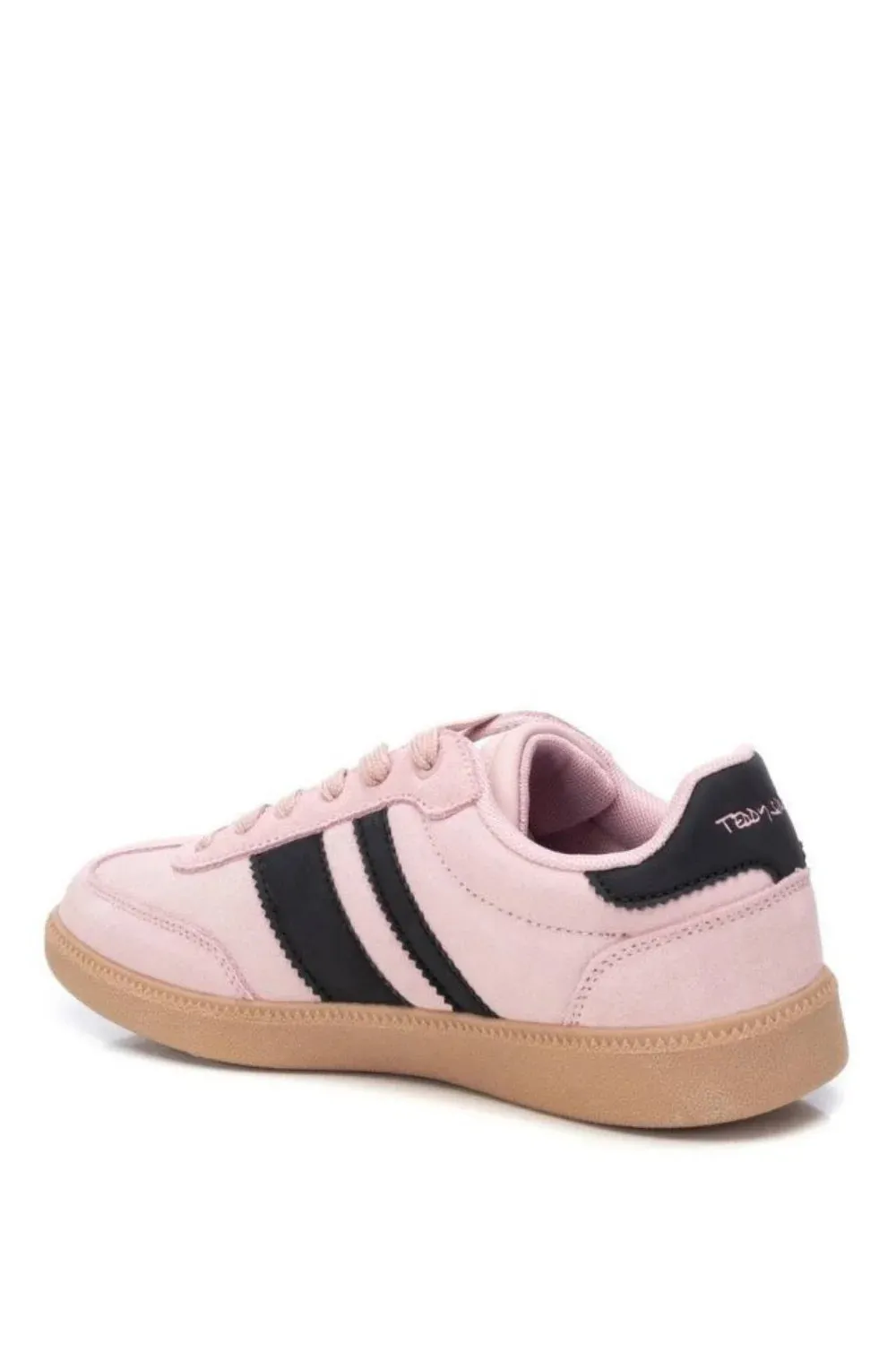 TEDDY SMITH 120123 PINK SUEDE LOW PROFILE TRAINERS