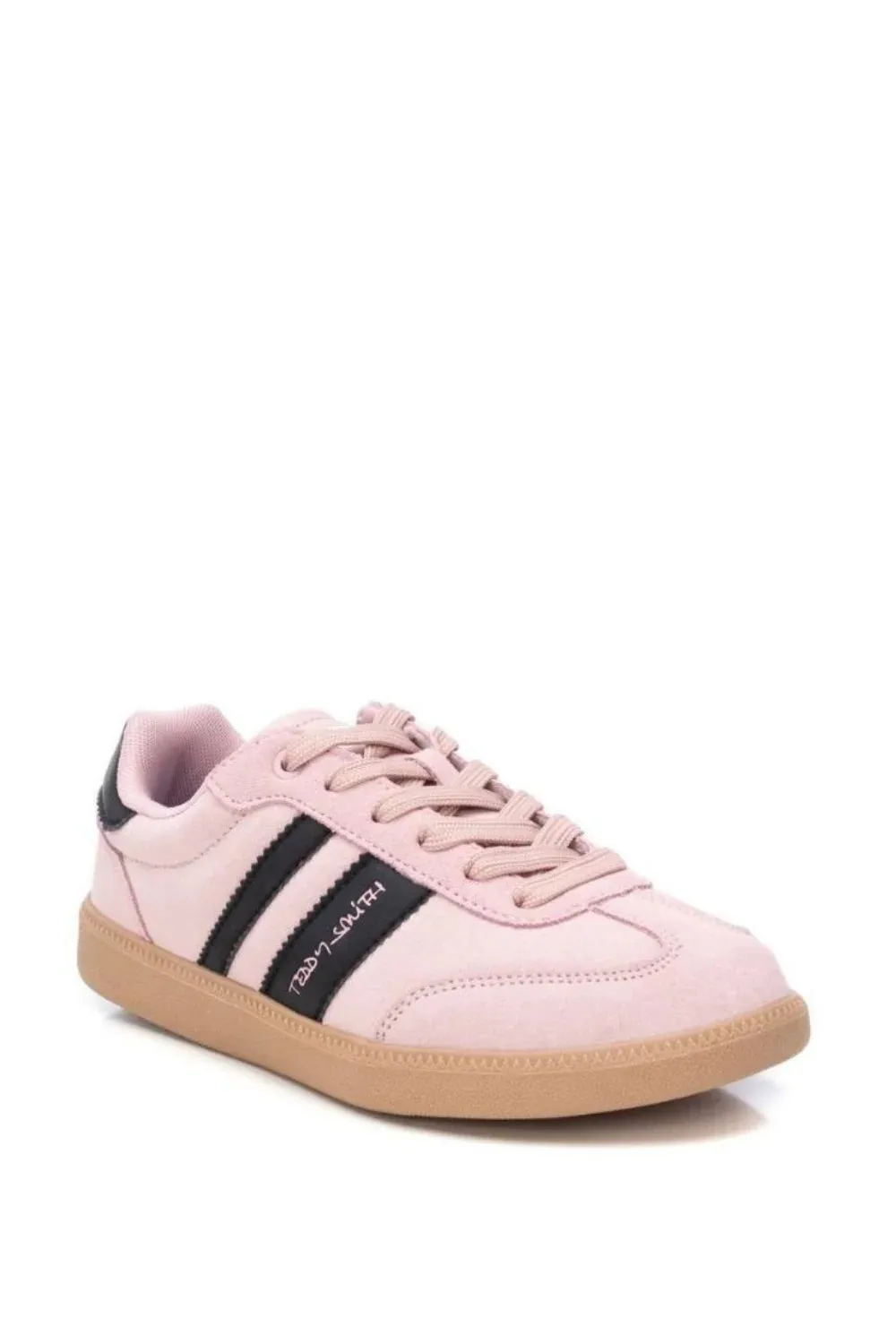 TEDDY SMITH 120123 PINK SUEDE LOW PROFILE TRAINERS