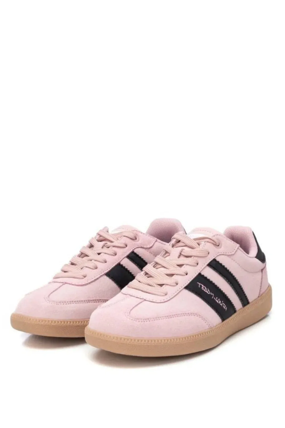 TEDDY SMITH 120123 PINK SUEDE LOW PROFILE TRAINERS