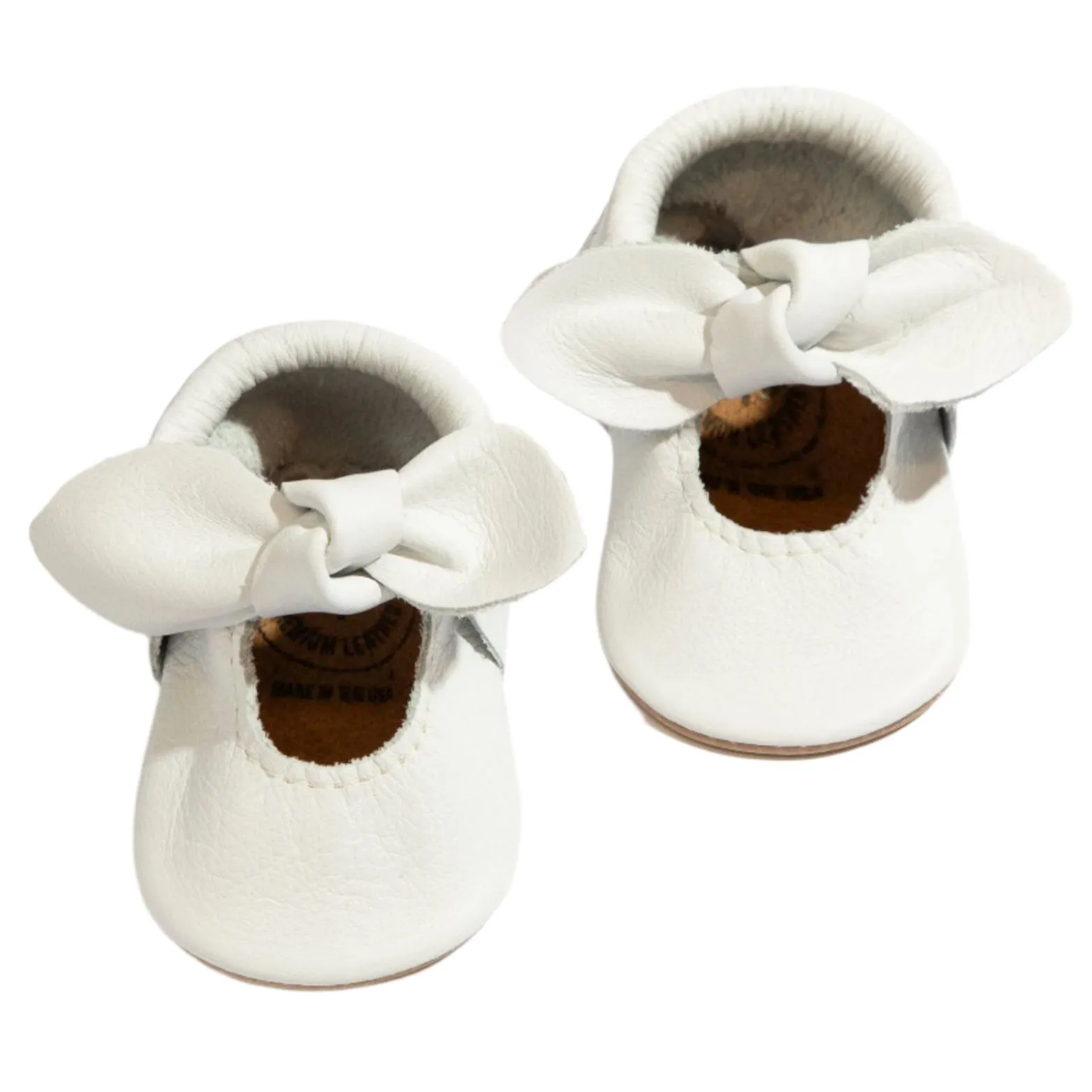 Toasted Bright White Knotted Bow Baby Shoe