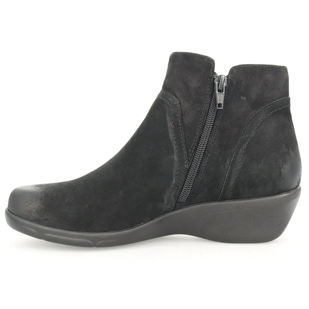 Waverly Round Toe Wedge Zippered Booties