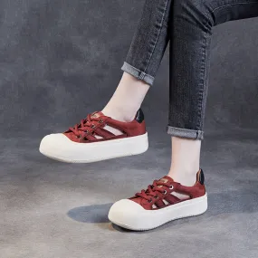 Women Fashion Summer Hollow Leather Casual Sandals