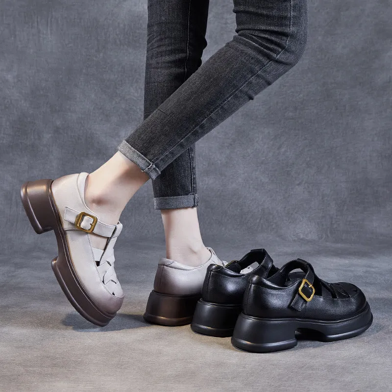 Women Hollow Plaited Leather Summer Casual Sandals