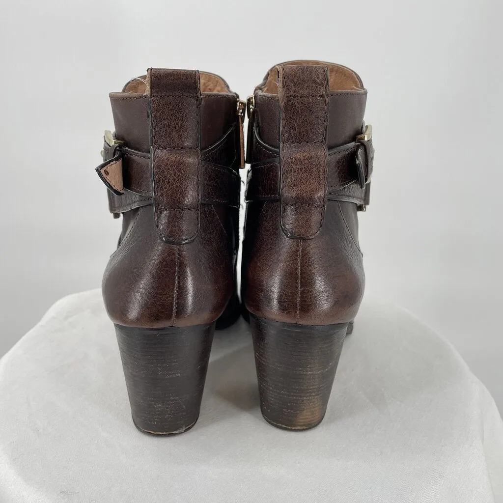 women Louise et Cie Louise Et Cie Lo-Vianne Brown Ankle Booties Double Buckle 10M/40 Brown Shoes 10M/40