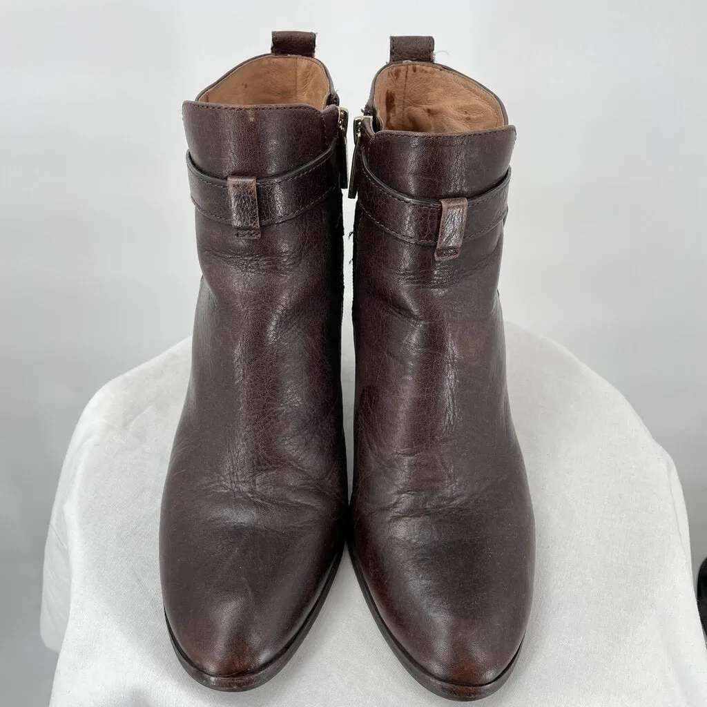 women Louise et Cie Louise Et Cie Lo-Vianne Brown Ankle Booties Double Buckle 10M/40 Brown Shoes 10M/40