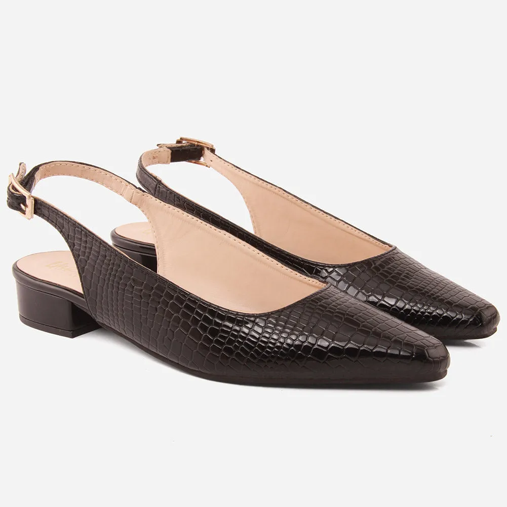 Women "SAMANTHA" Pointed Toe Low Block Heel Sandals