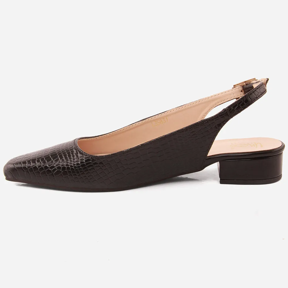 Women "SAMANTHA" Pointed Toe Low Block Heel Sandals