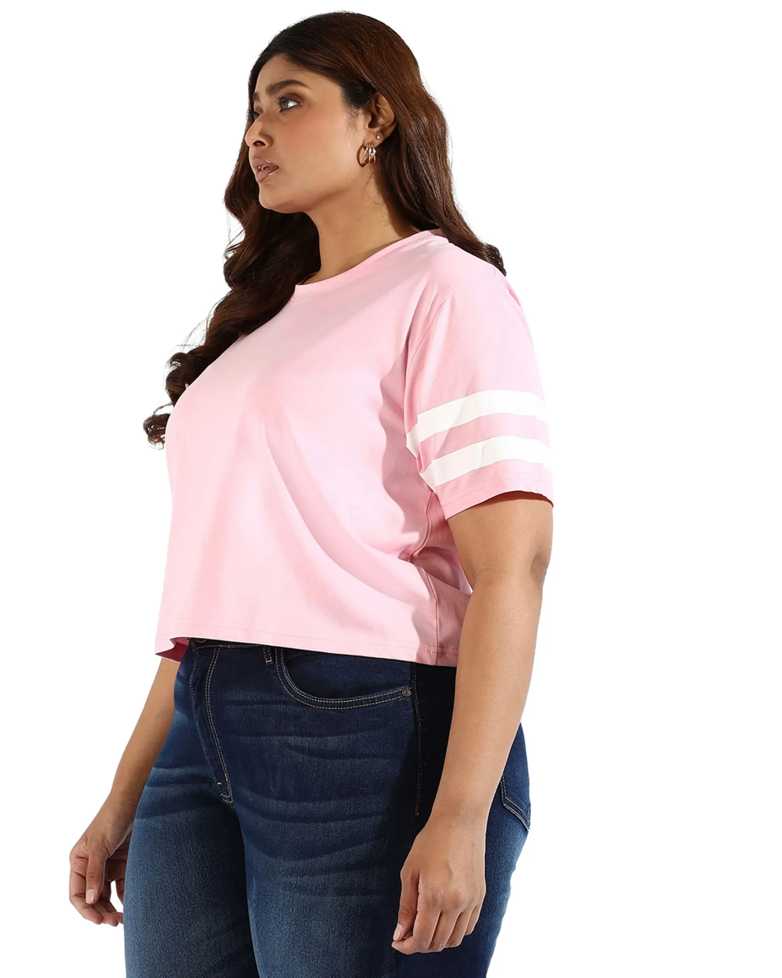 Women Solid Pink  Round Neck Top | Pink