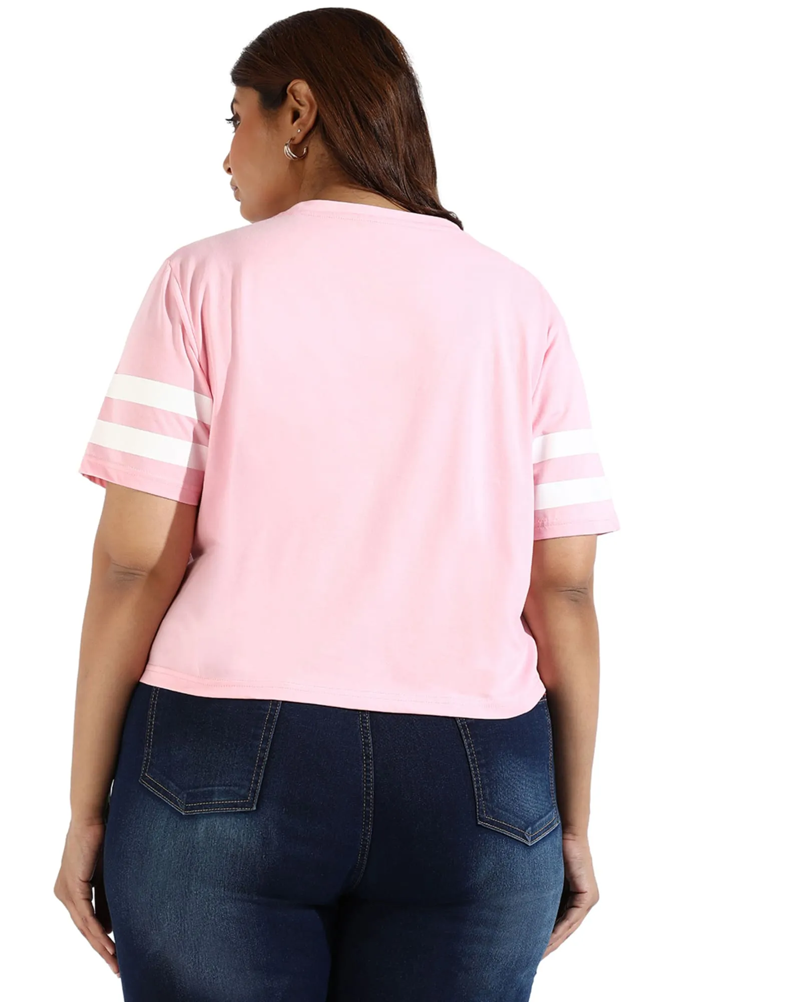 Women Solid Pink  Round Neck Top | Pink