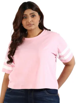 Women Solid Pink  Round Neck Top | Pink