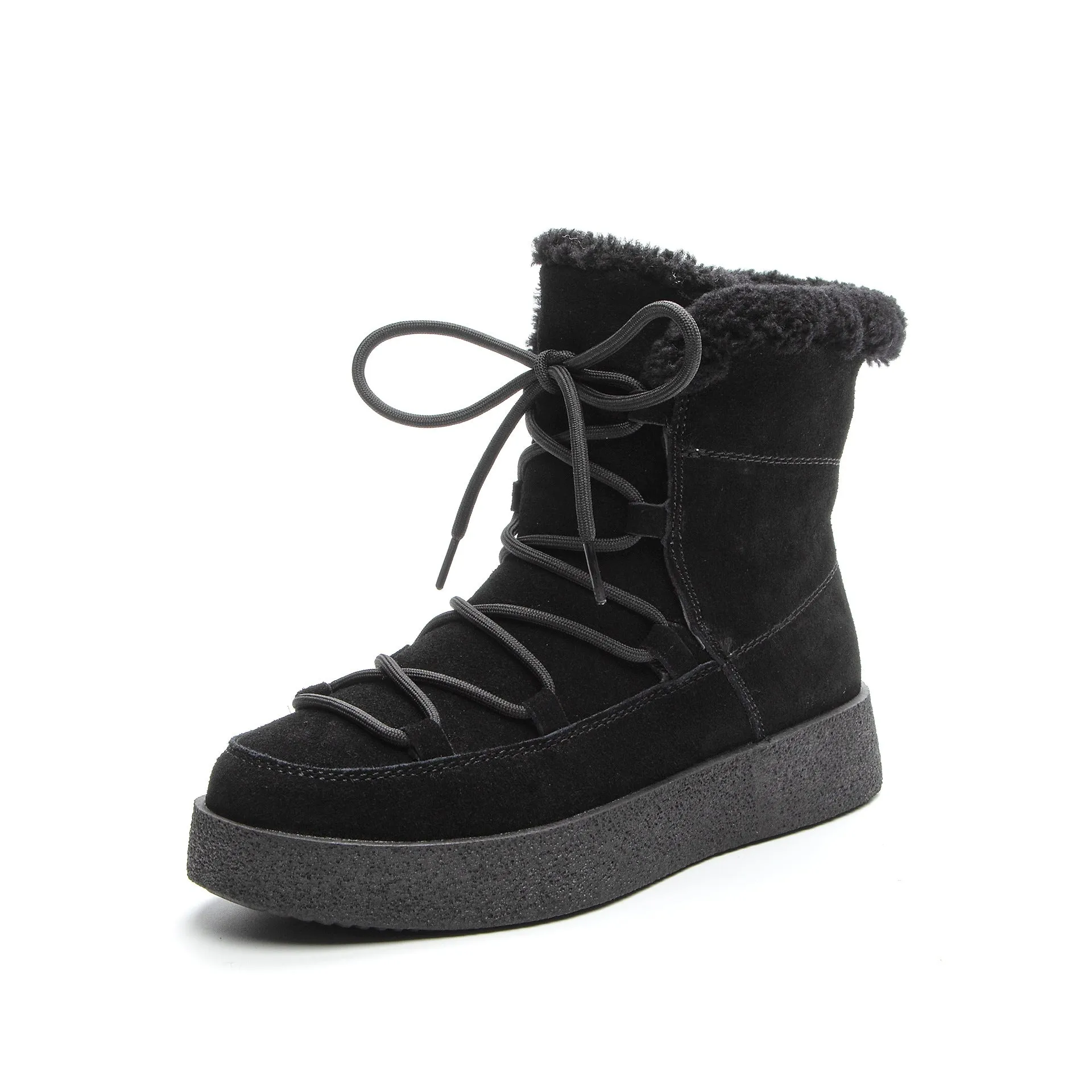 Women’s Leather Flat Sole Ankle Boots