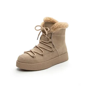 Women’s Leather Flat Sole Ankle Boots