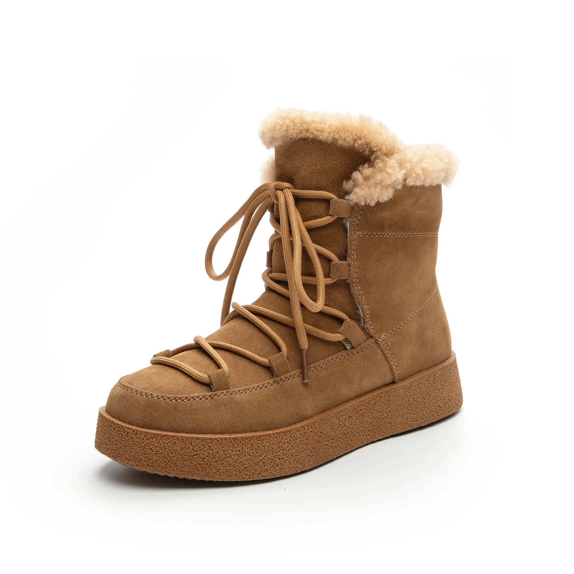 Women’s Leather Flat Sole Ankle Boots