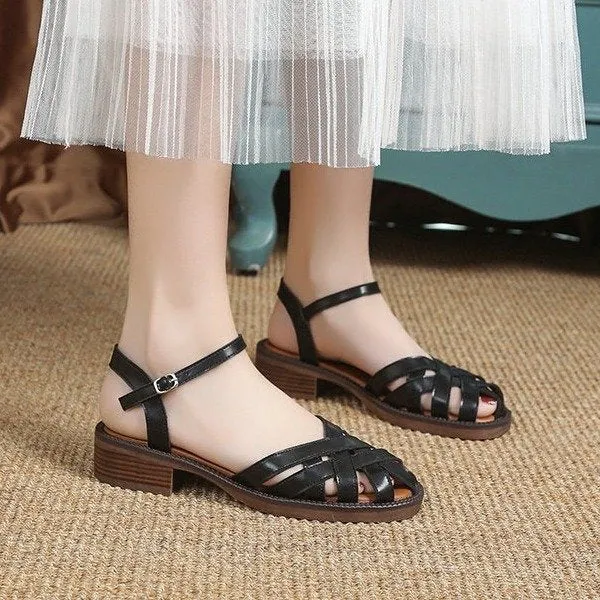 Women's Retro Buckle Strap Sandals