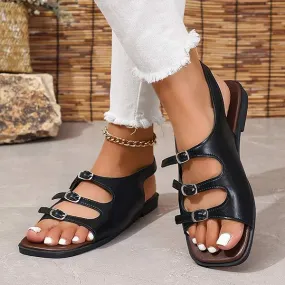 Women's Retro Flat Roman Sandals 51428002C
