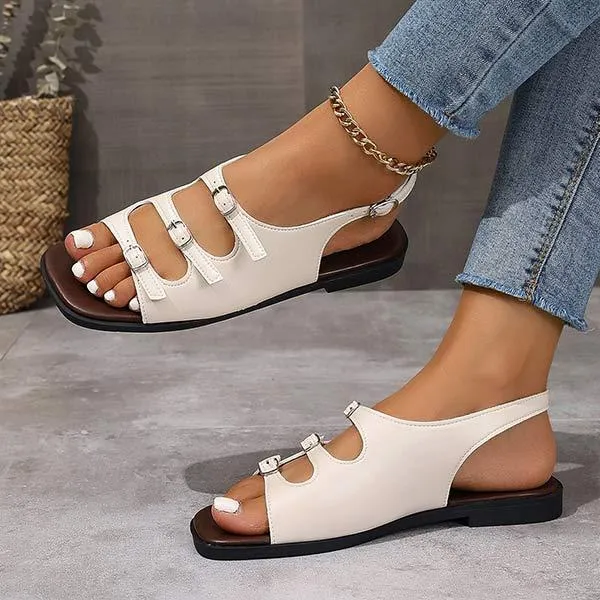 Women's Retro Flat Roman Sandals 51428002C