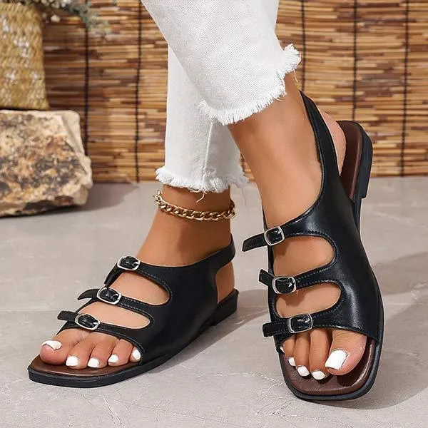 Women's Retro Flat Roman Sandals 51428002C